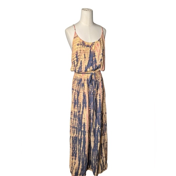 MICHAEL STARS - Jenna Tie Waist Maxi Dress Tie Dye Size L - Picture 3 of 8